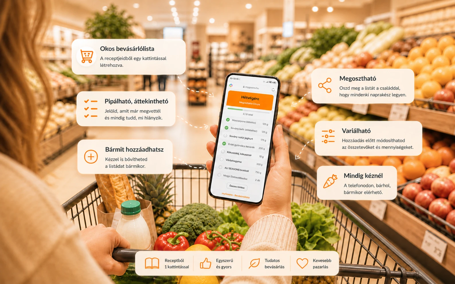 myLista – megosztható, pipálható bevásárlólista a myGasztro-ban